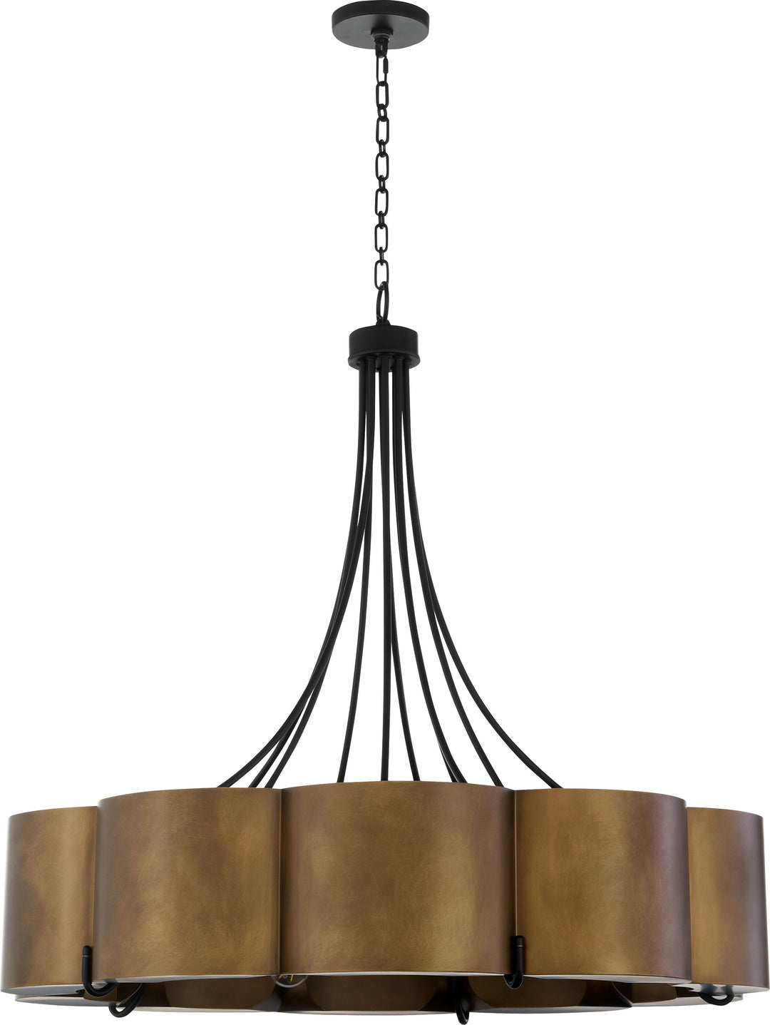 SUMNER 5 Light 36" Pendant - Natural Brass/Matte Black