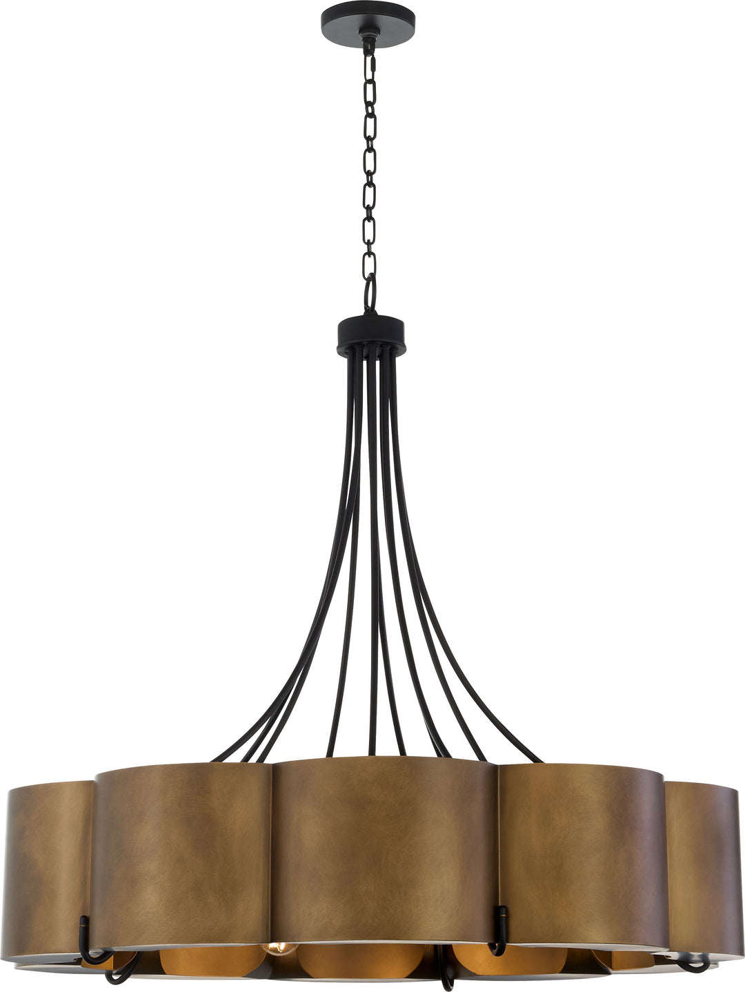 SUMNER 5 Light 36" Pendant - Natural Brass/Matte Black