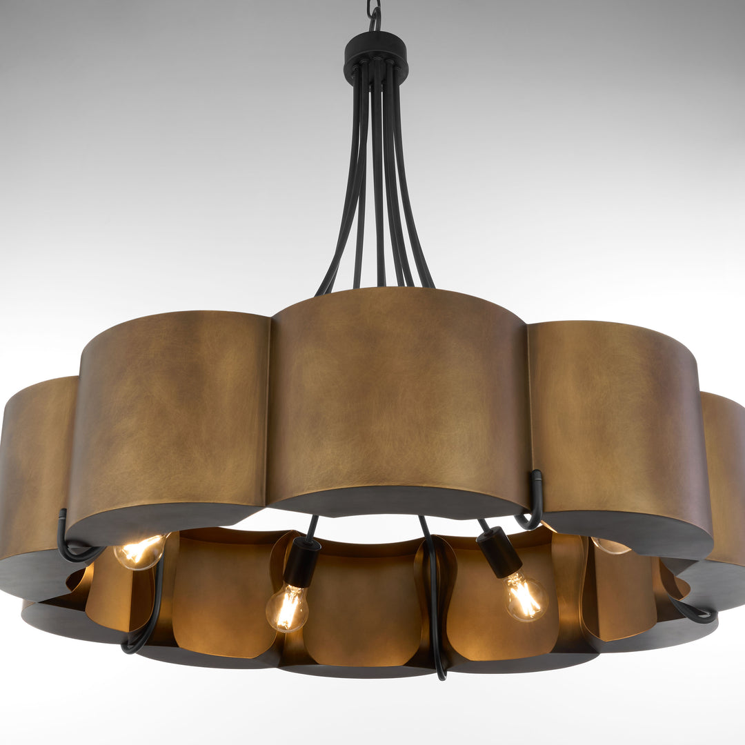 SUMNER 5 Light 36" Pendant - Natural Brass/Matte Black