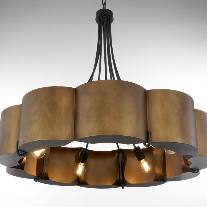 SUMNER 5 Light 36" Pendant - Natural Brass/Matte Black