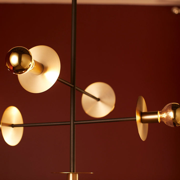 VOYAGER 5 Light Pendant - Black/Aged Brass