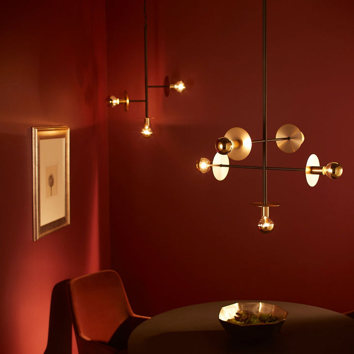 VOYAGER 5 Light Pendant - Black/Aged Brass