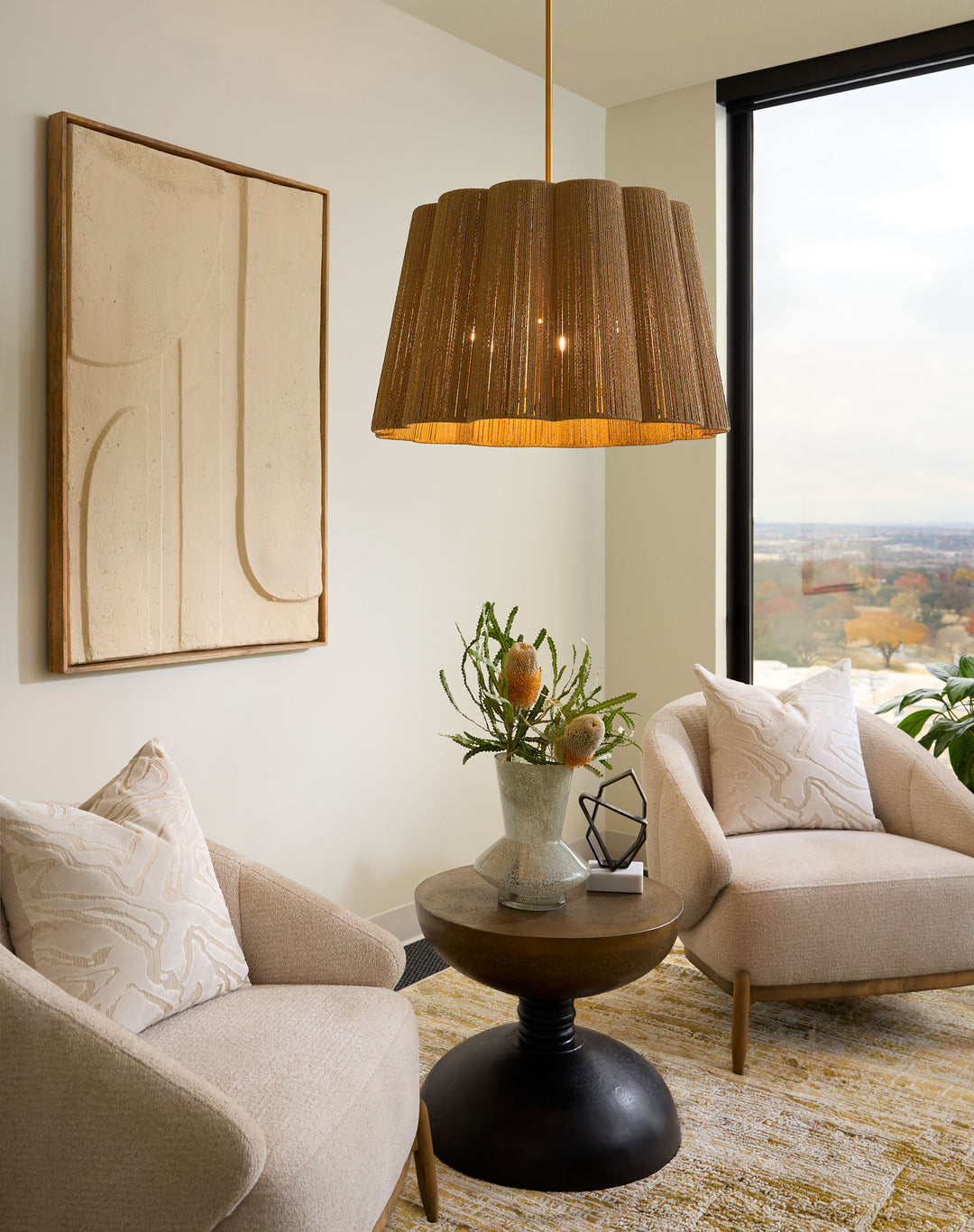 ANTON 3-Light Pendant - Brushed Brass