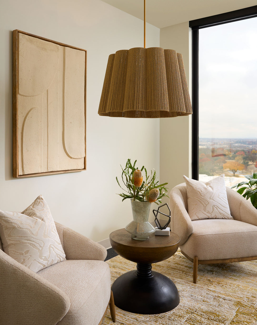 ANTON 3-Light Pendant - Brushed Brass