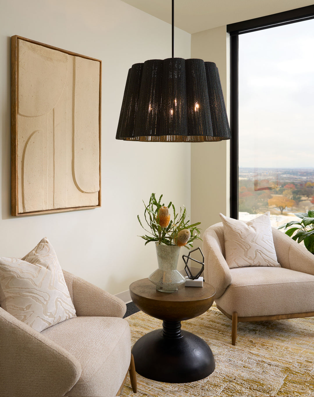 ANTON 3-Light Pendant - Matte Black
