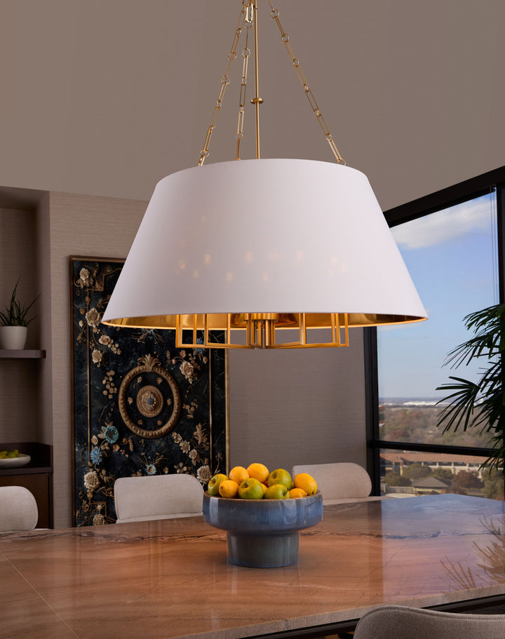 KARNES 42" 12-Light Pendant- Aged Brass