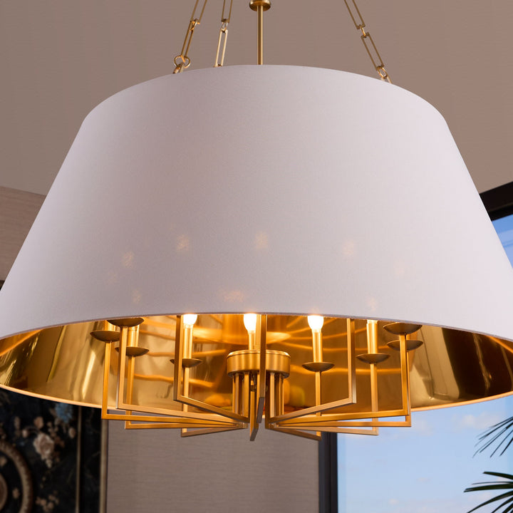 KARNES 42" 12-Light Pendant- Aged Brass