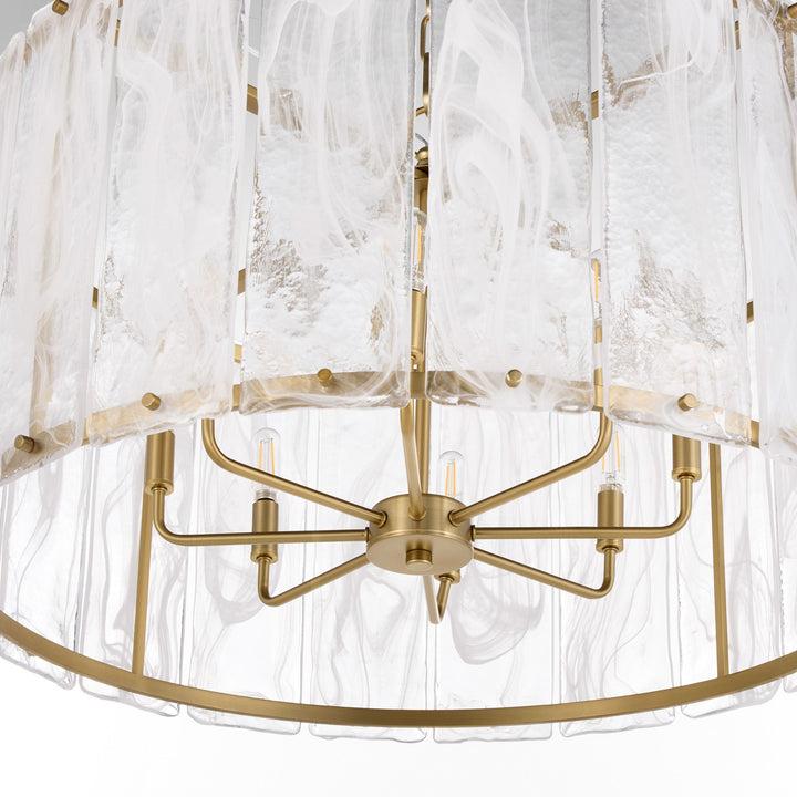 PRESTIGE 8 Light Pendant - Aged Brass