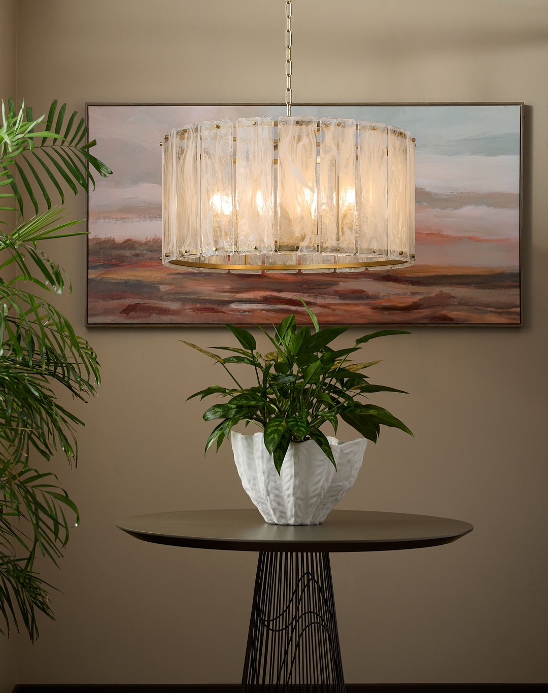 PRESTIGE 8 Light Pendant - Aged Brass