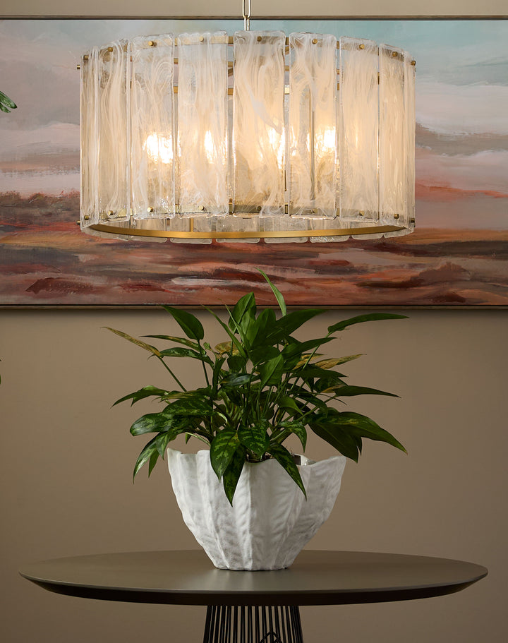 PRESTIGE 8 Light Pendant - Aged Brass