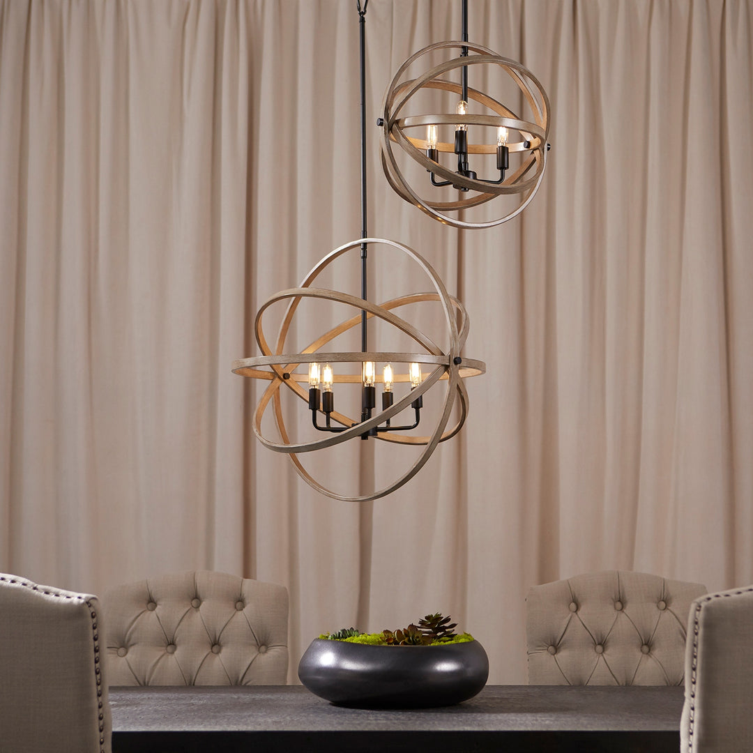 3 Light Driftwood Sphere - Textured Black