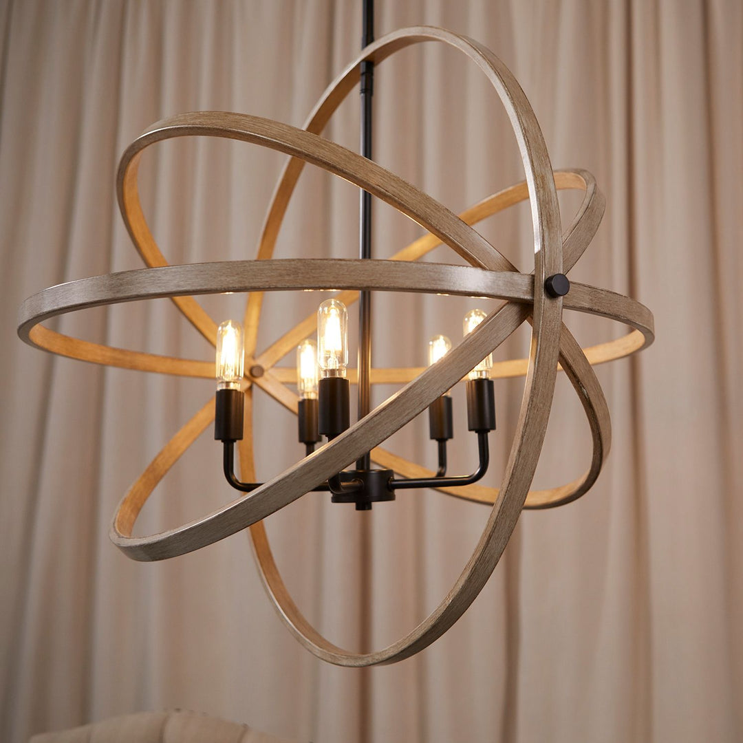 5 Light Driftwood Sphere - Textured Black