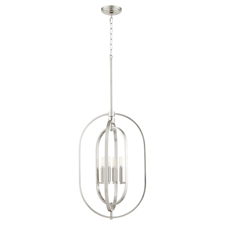 OVAL 4 Light Pendant - Satin Nickel