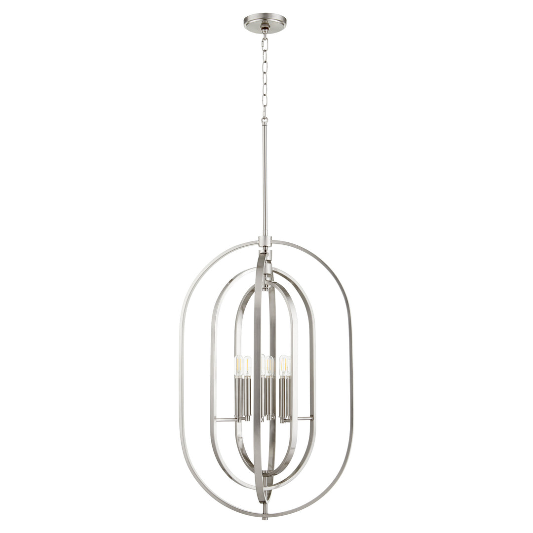 OVAL 6 Light Pendant - Satin Nickel