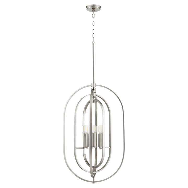 OVAL 6 Light Pendant - Satin Nickel