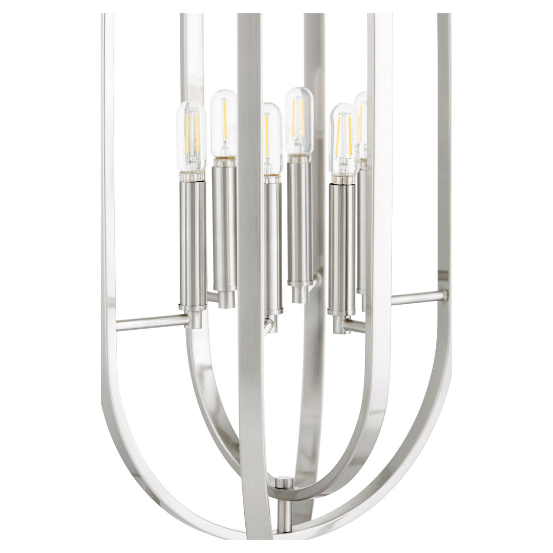 OVAL 6 Light Pendant - Satin Nickel