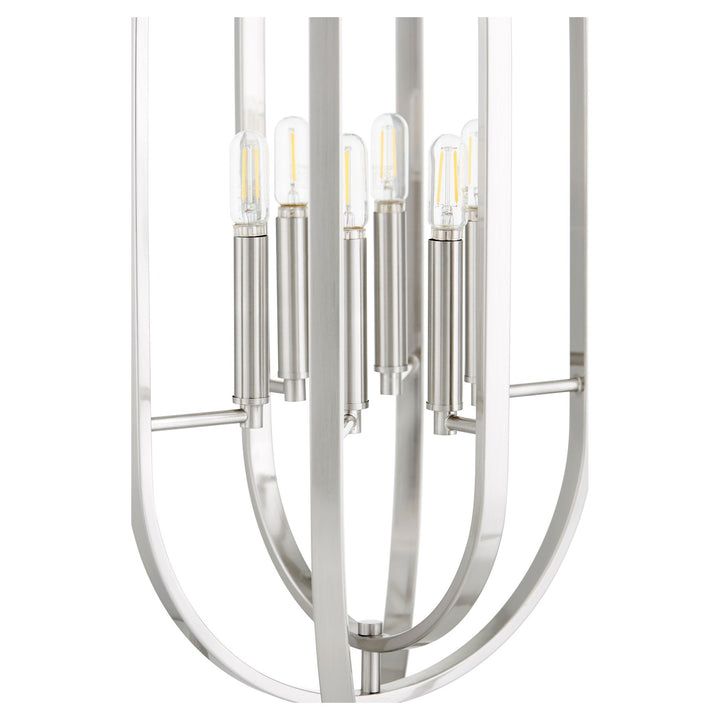 OVAL 6 Light Pendant - Satin Nickel