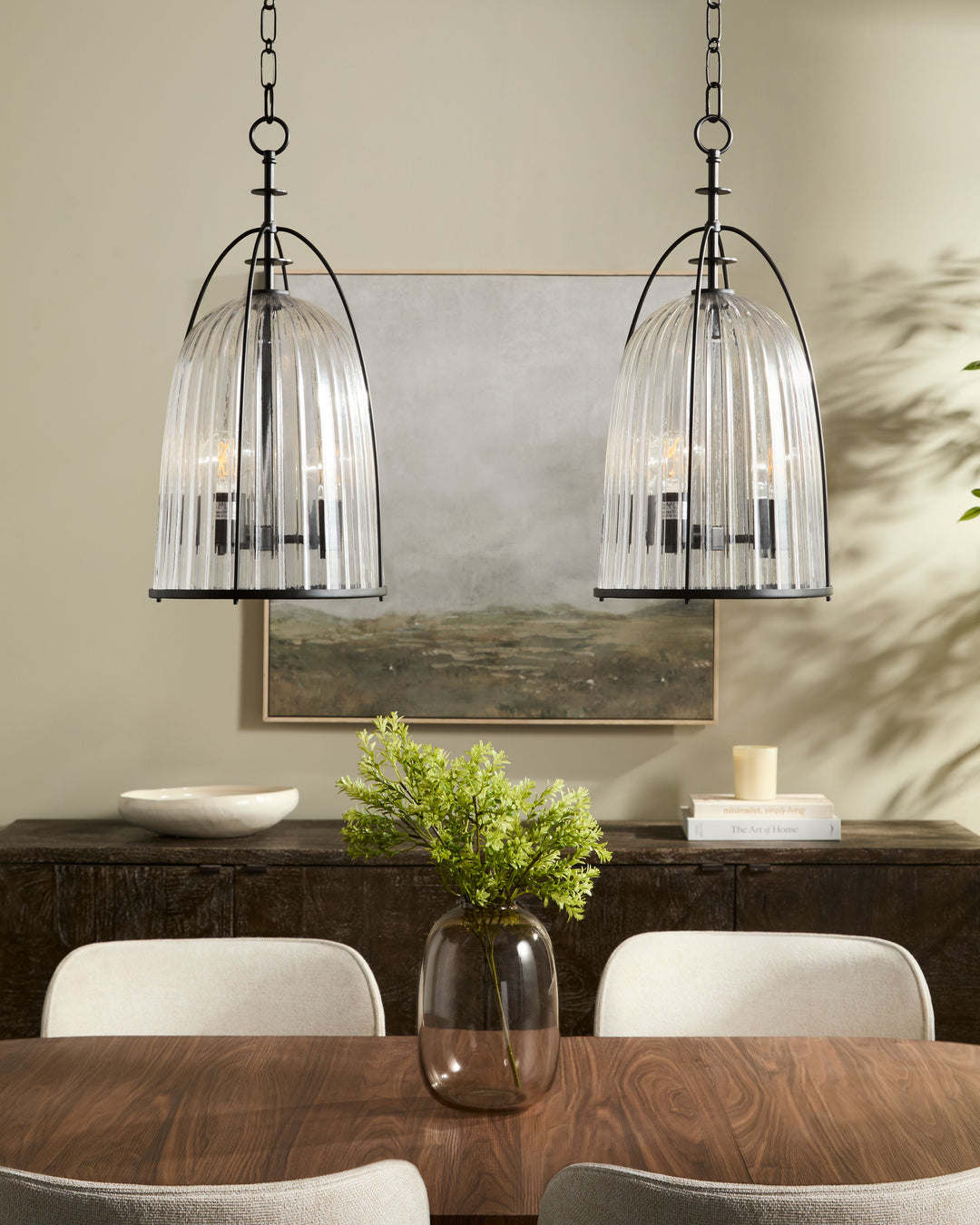 ALICE 11" 3 Light Glass Pendant - Matte Black
