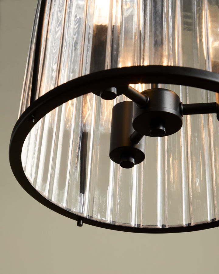 ALICE 11" 3 Light Glass Pendant - Matte Black