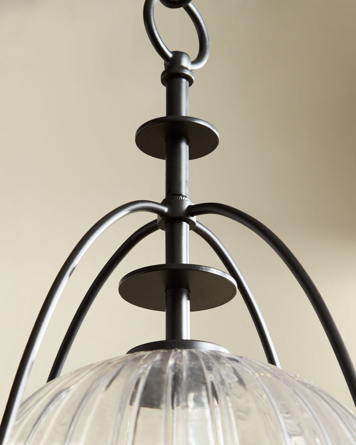 ALICE 11" 3 Light Glass Pendant - Matte Black