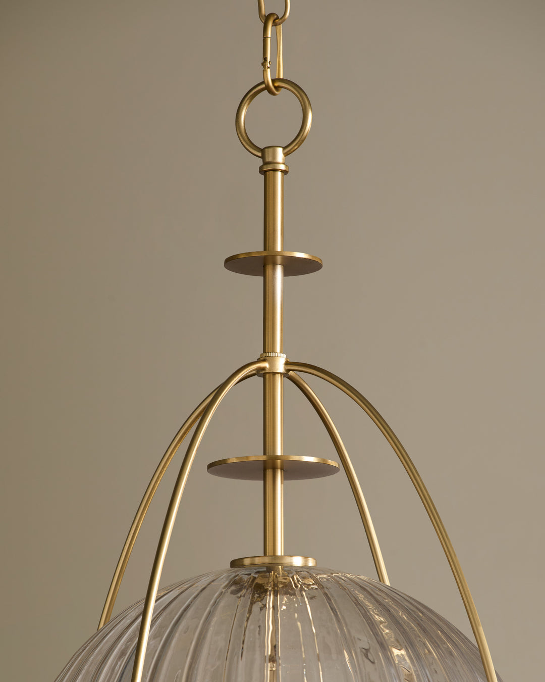 ALICE 16" 3 Light Glass Pendant - Aged Brass
