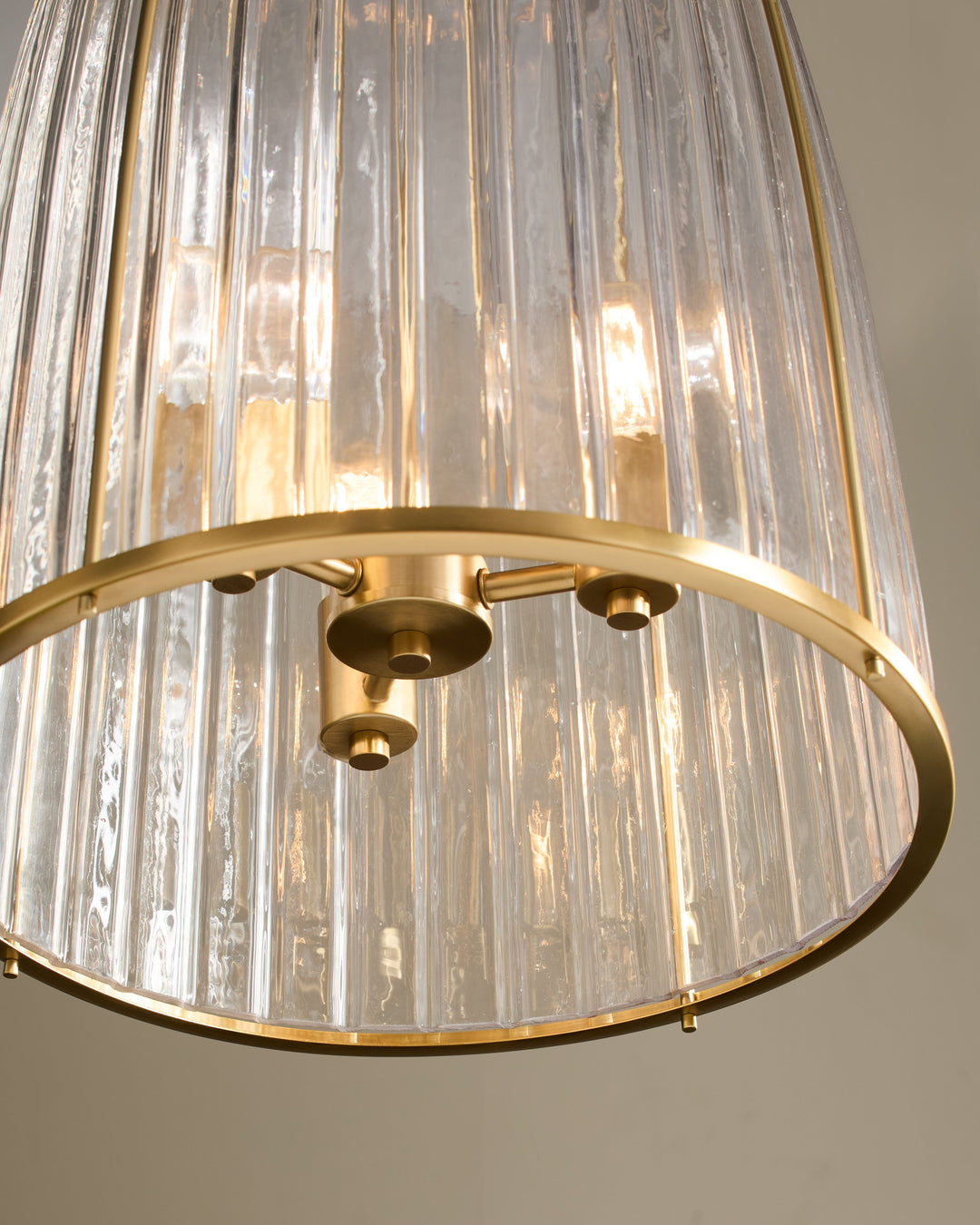 ALICE 16" 3 Light Glass Pendant - Aged Brass