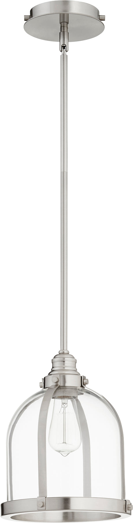 BANDED DOME Pendant - Satin Nickel