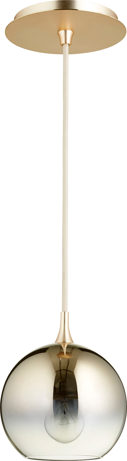 Satin Gold with Gold Ombre Glass Transitional Mini Pendant