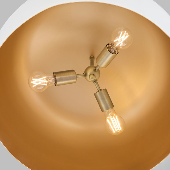 STUPA 22" 3 Light Pendant - SW/Brushed Brass