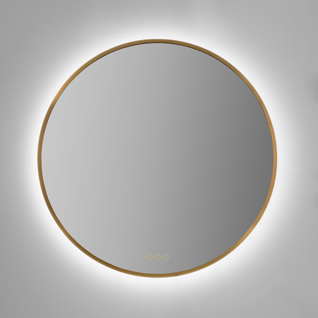 Soleil 30" LED Mirror- Brushed Brass