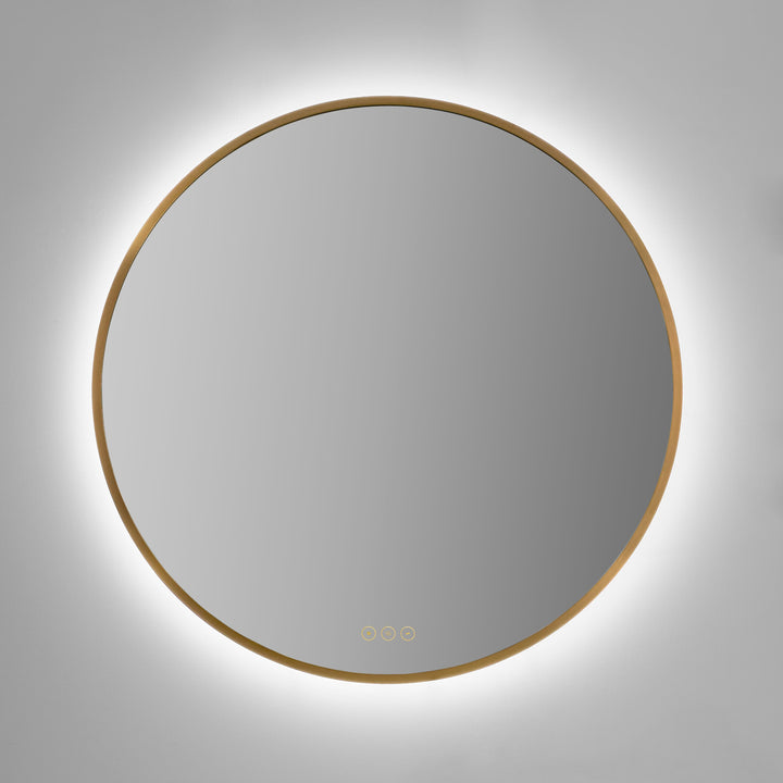 Soleil 30" LED Mirror- Brushed Brass