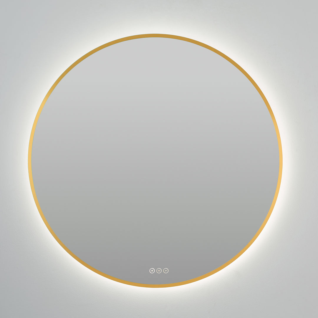 Soleil 36" LED Mirror- Brushed Brass