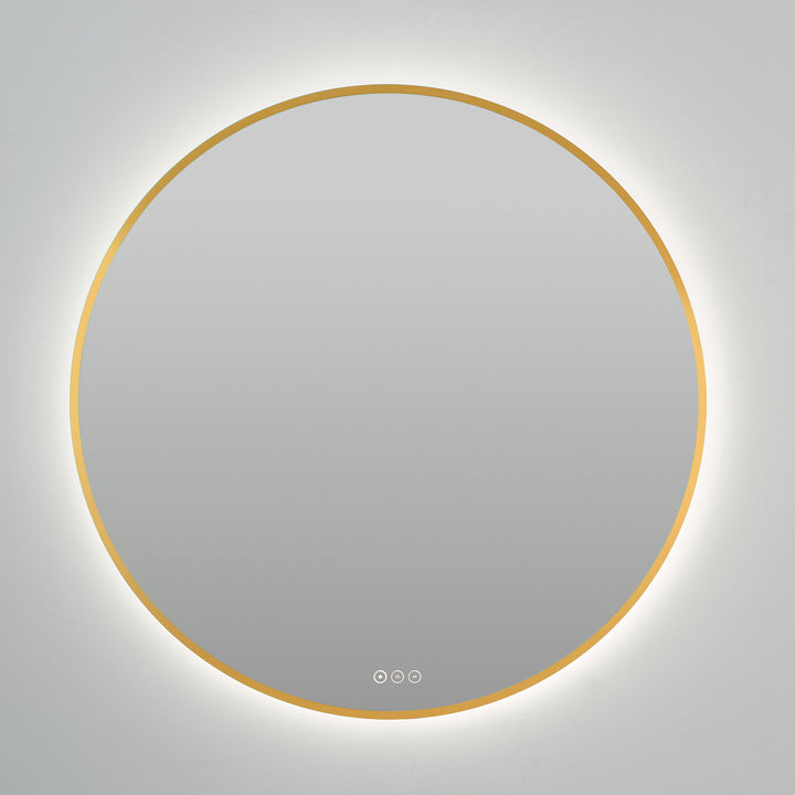 Soleil 36" LED Mirror- Brushed Brass