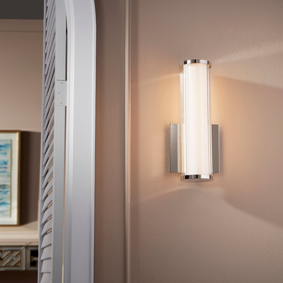 Led 13" Gl/Acr Wall Mount - Polished Nickel