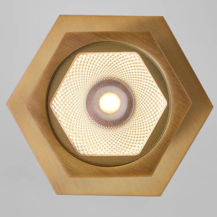 KORBA 1 Light 5CCT LED Hexagon Bullet - Brushed Brass