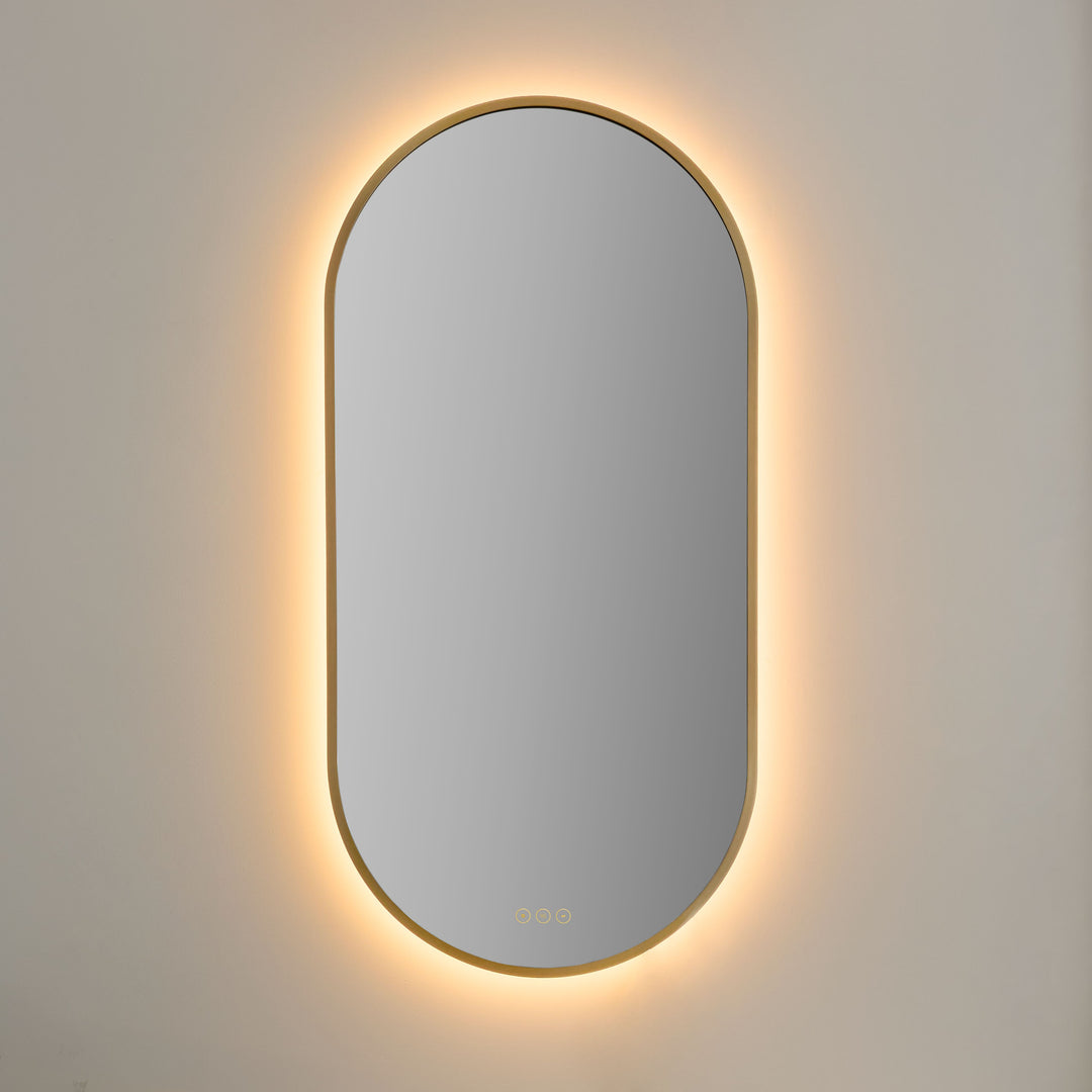 Pildora 21"X42" LED Mirror- Brushed Brass