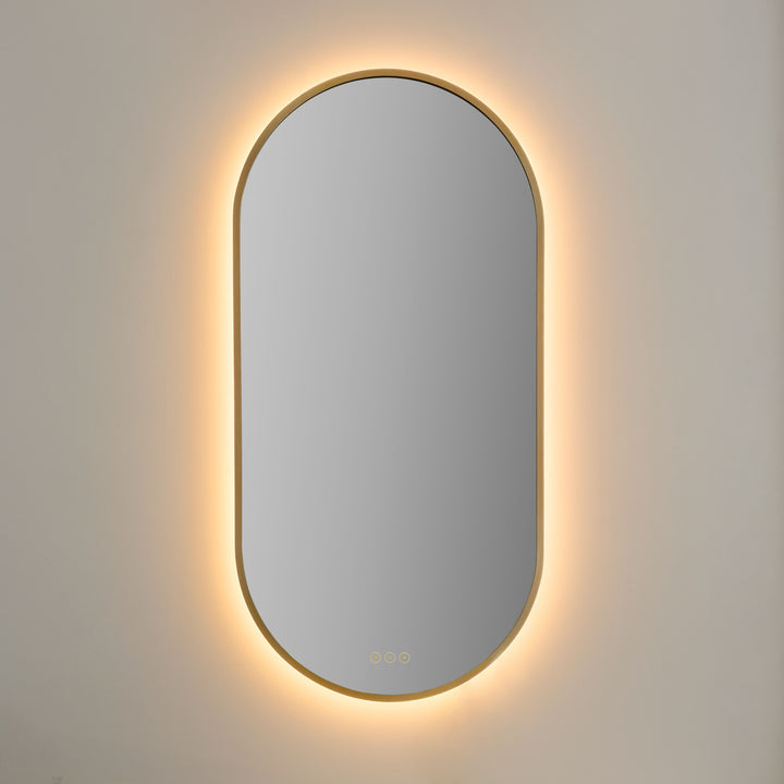 Pildora 21"X42" LED Mirror- Brushed Brass