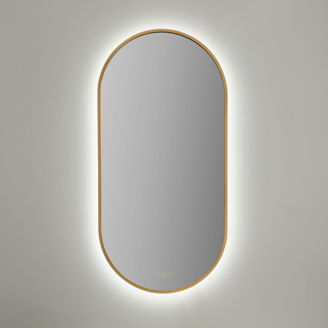 Pildora 21"X42" LED Mirror- Brushed Brass