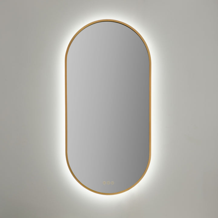 Pildora 21"X42" LED Mirror- Brushed Brass