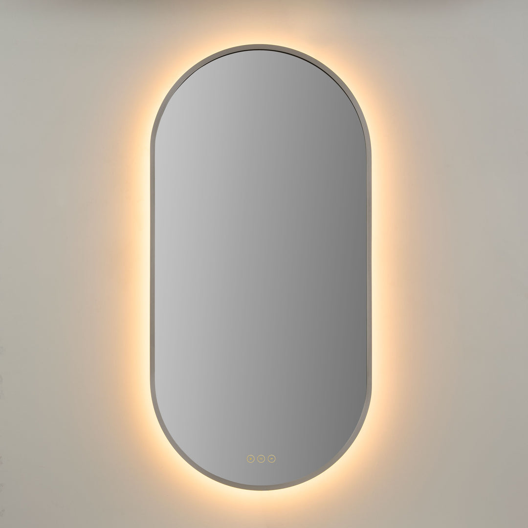 Pildora 21"X42" LED Mirror- Satin Nickel