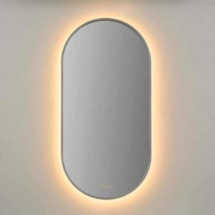 Pildora 21"X42" LED Mirror- Satin Nickel