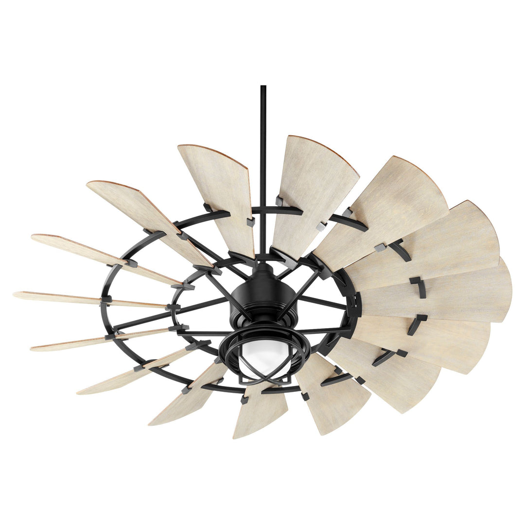 Windmill 60" Black Modern Farmhouse Ceiling Fan - Textured Black