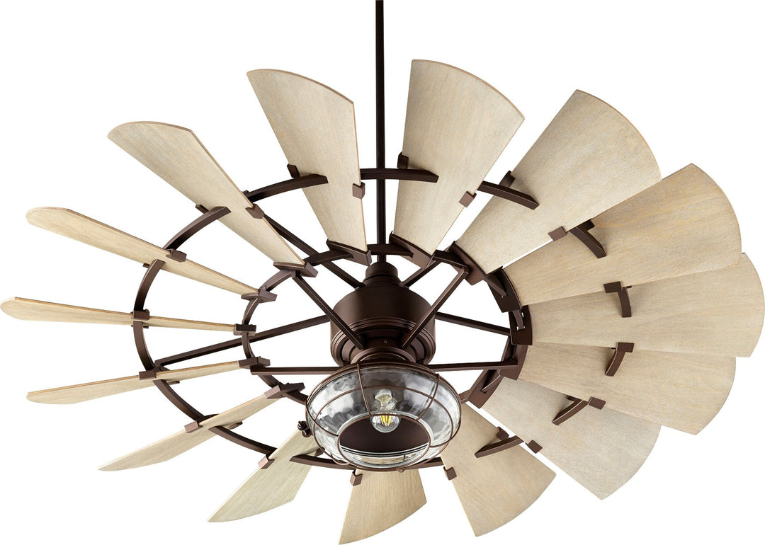 Windmill 60" Oiled Bronze Modern Farmhouse Ceiling Fan