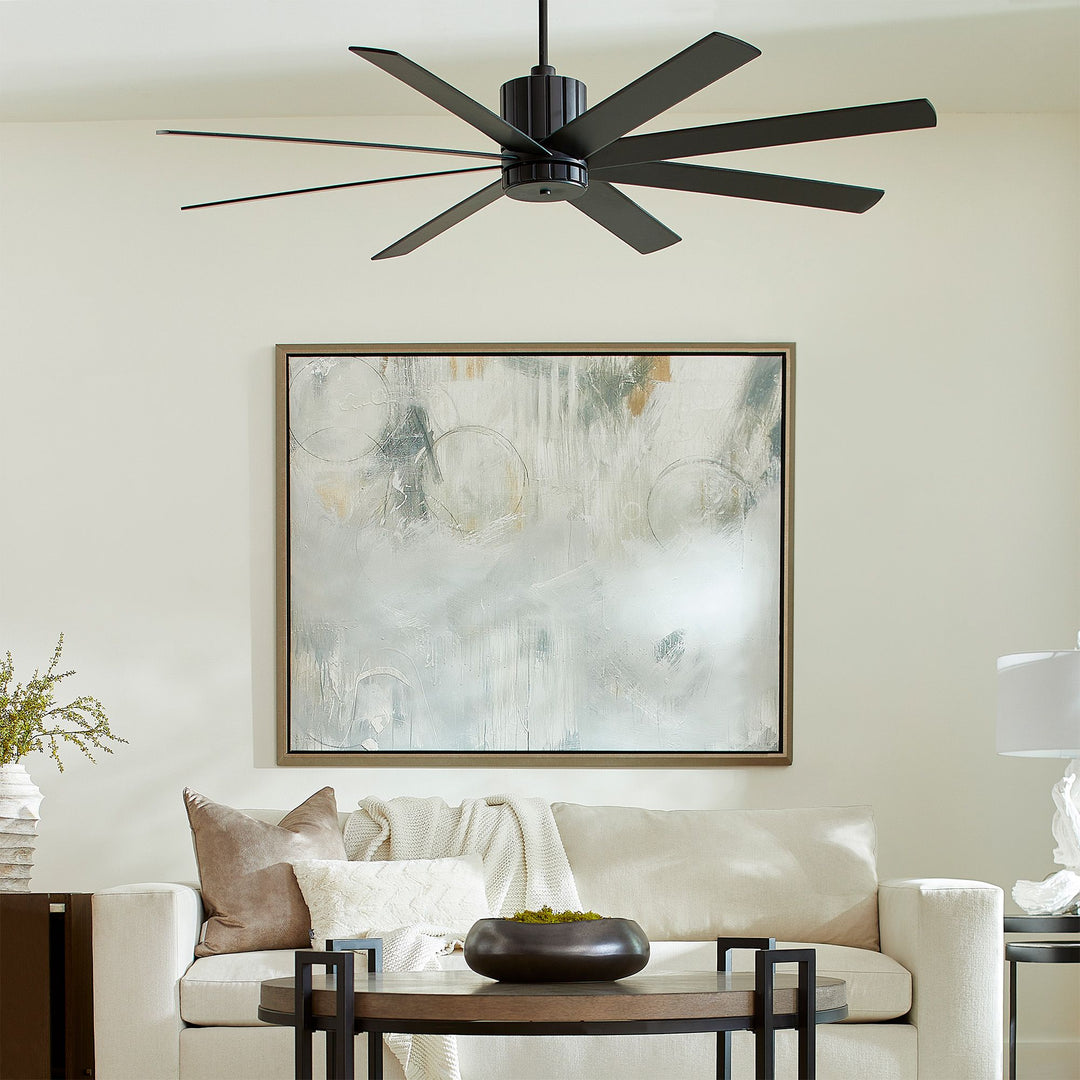 Proxima 72-in 8 Blade Black Transitional Ceiling Fan - Textured Black