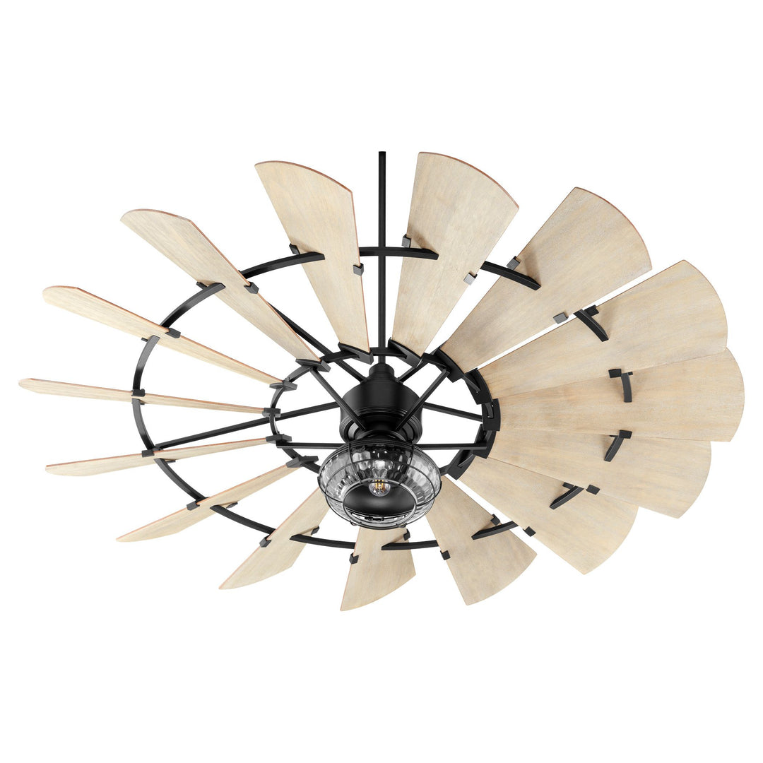 Windmill 72" Black Modern Farmhouse Ceiling Fan - Textured Black