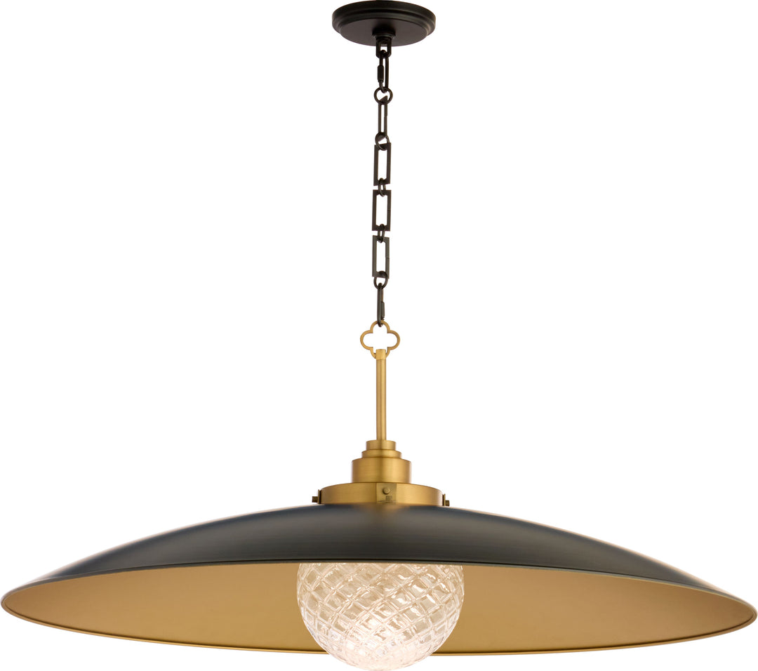 Genevieve 5CCT LED Pendant - Matte Black/Brushed Brass