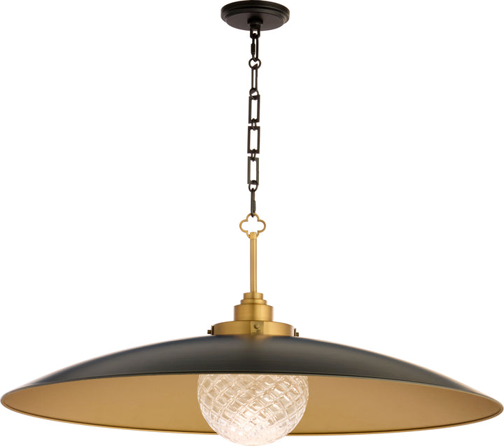 Genevieve 5CCT LED Pendant - Matte Black/Brushed Brass