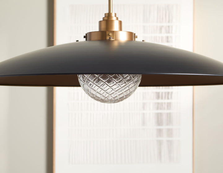 Genevieve 5CCT LED Pendant - Matte Black/Brushed Brass